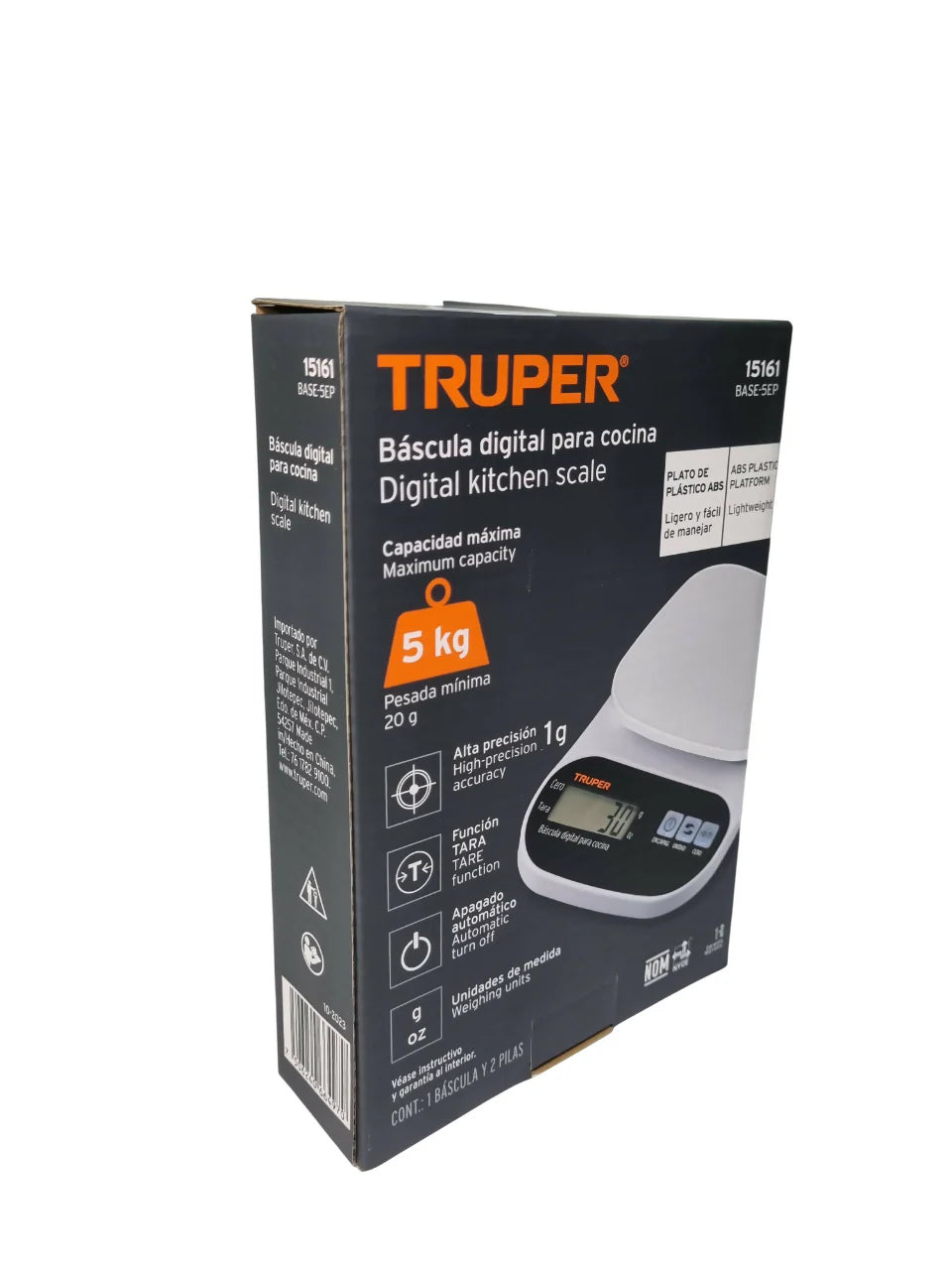 Báscula Digital de Cocina 5KG ABS