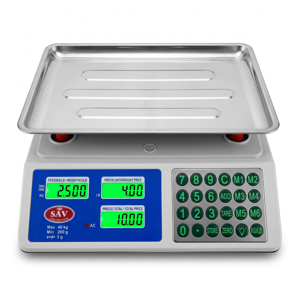 Báscula digital de 40 kg con cálculo de precio