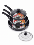 Set de Sartenes Venezia Triple Capa Antiadherente con Tapadera x3 (20cm, 24cm, 28cm)